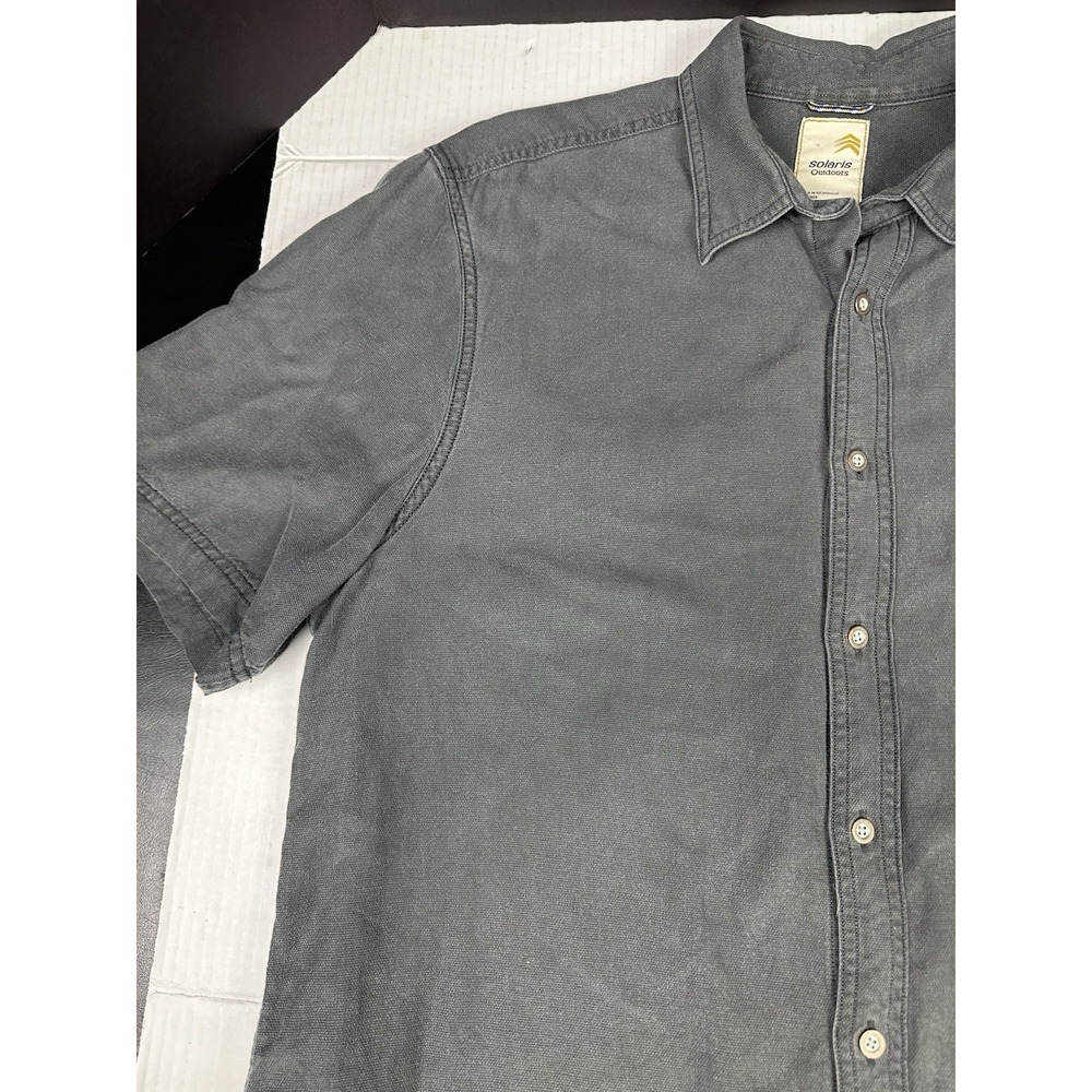 Solaris‎ Outdoors Short Sleeve Button Down Shirt Gray Size Large - Picture 3 of 8